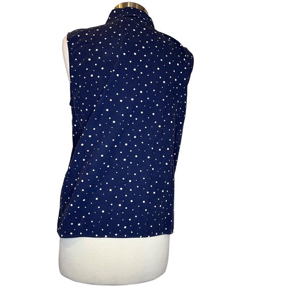 Gloria Vanderbilt Casuals Women's Sleeveless Blouse Size Large Blue with White C - Picture 5 of 14